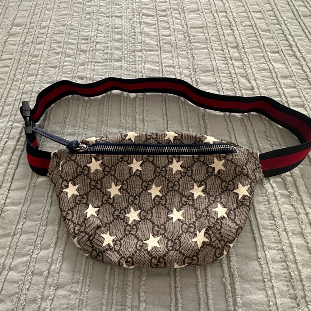 GG Supreme Monogram Stars Childrens Belt Bag